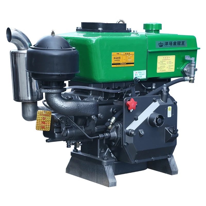 Small 15 Horsepower Hand Cranked Water-cooled diesel Engine, Single Cylinder Engine, Four Stroke Agricultural Marine Engine