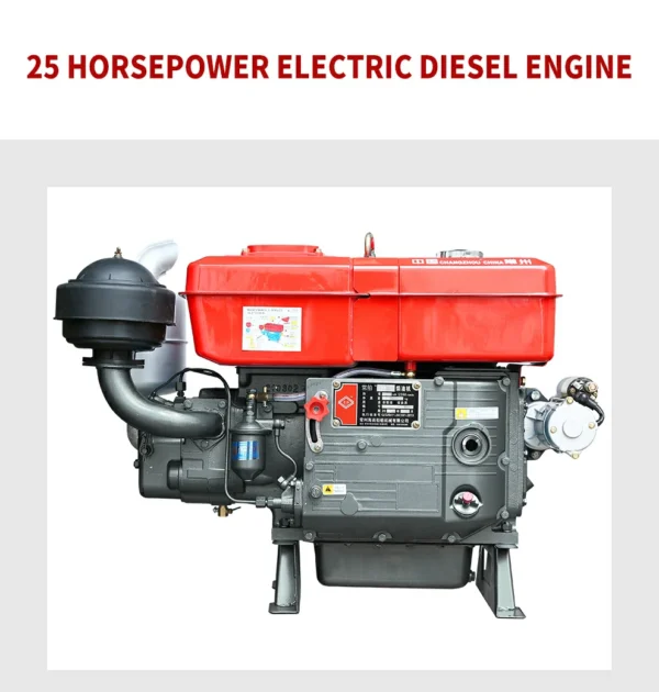 25 Horsepower Electric Start Diesel Motor  Water-Cooled Single Cylinder 4-Stroke Best-selling