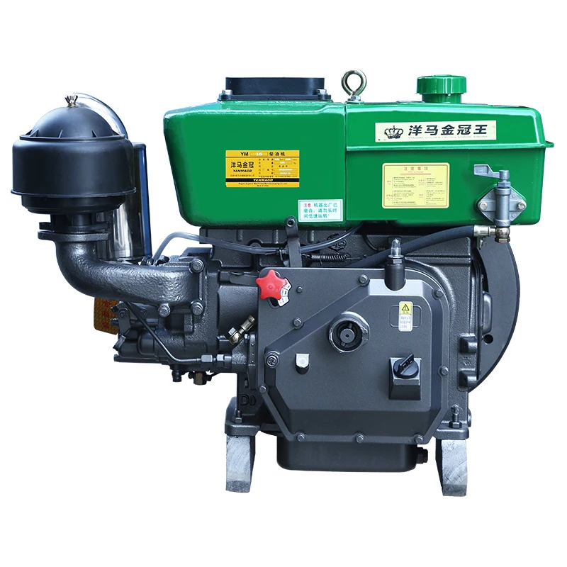 Small 15 Horsepower Hand Cranked Water-cooled diesel Engine, Single Cylinder Engine, Four Stroke Agricultural Marine Engine - Image 2